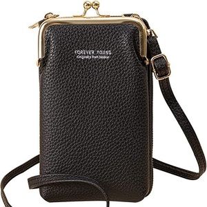 Cell Phone Bag for Women Leather Mini Shoulder Purse Card Wallet Handbag Satchel